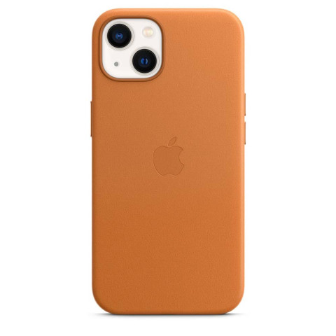 Чохол Leather Case with MagSafe для iPhone 13 Golden brown